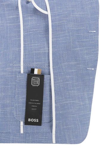 Hugo Boss colbert lichtblauw effen merinowol slim fit 