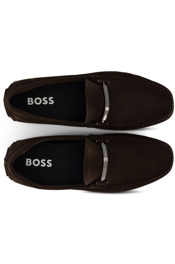 Hugo Boss nette schoenen bruin effen leer