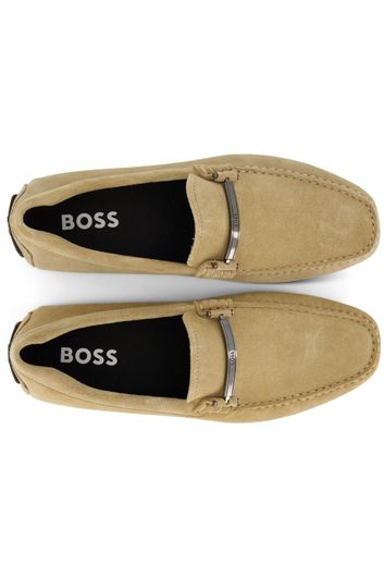 Hugo Boss nette schoenen camel effen leer