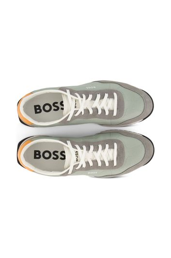 Hugo Boss sneakers grijs effen leer