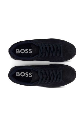 Hugo Boss sneakers donkerblauw effen leer