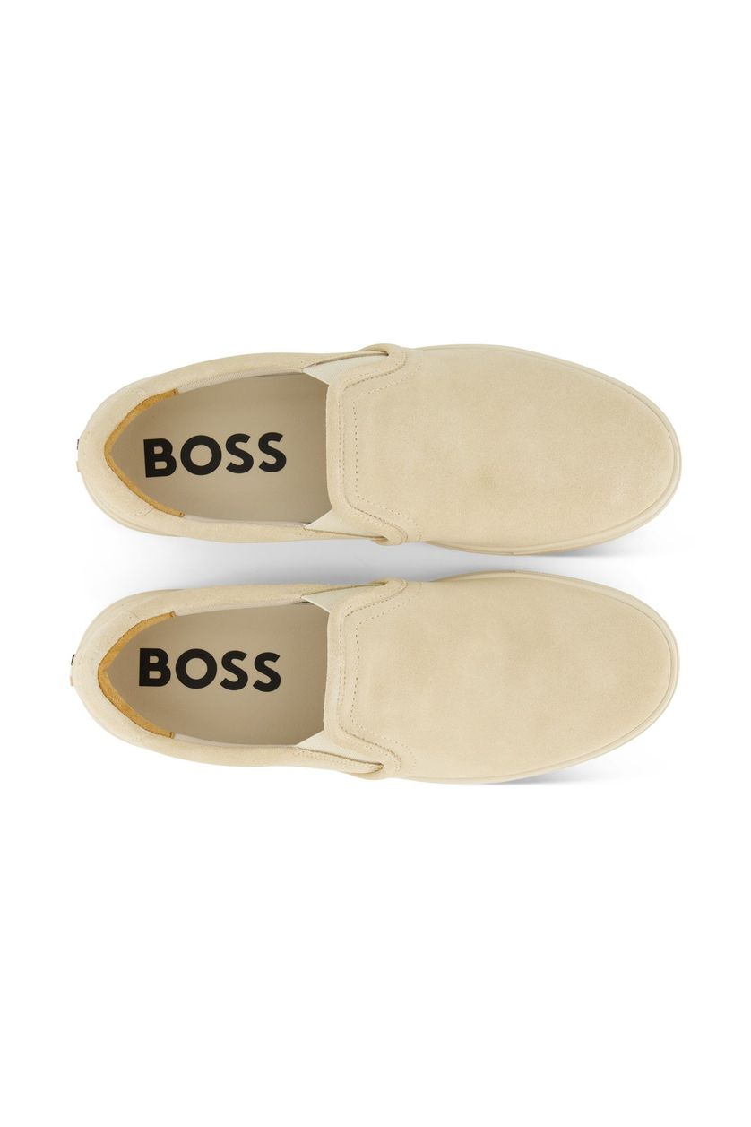 Instappers Hugo Boss sneakers beige effen leer