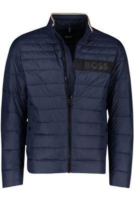 Hugo Boss Boss tussenjas donkerblauw effen rits normale fit 