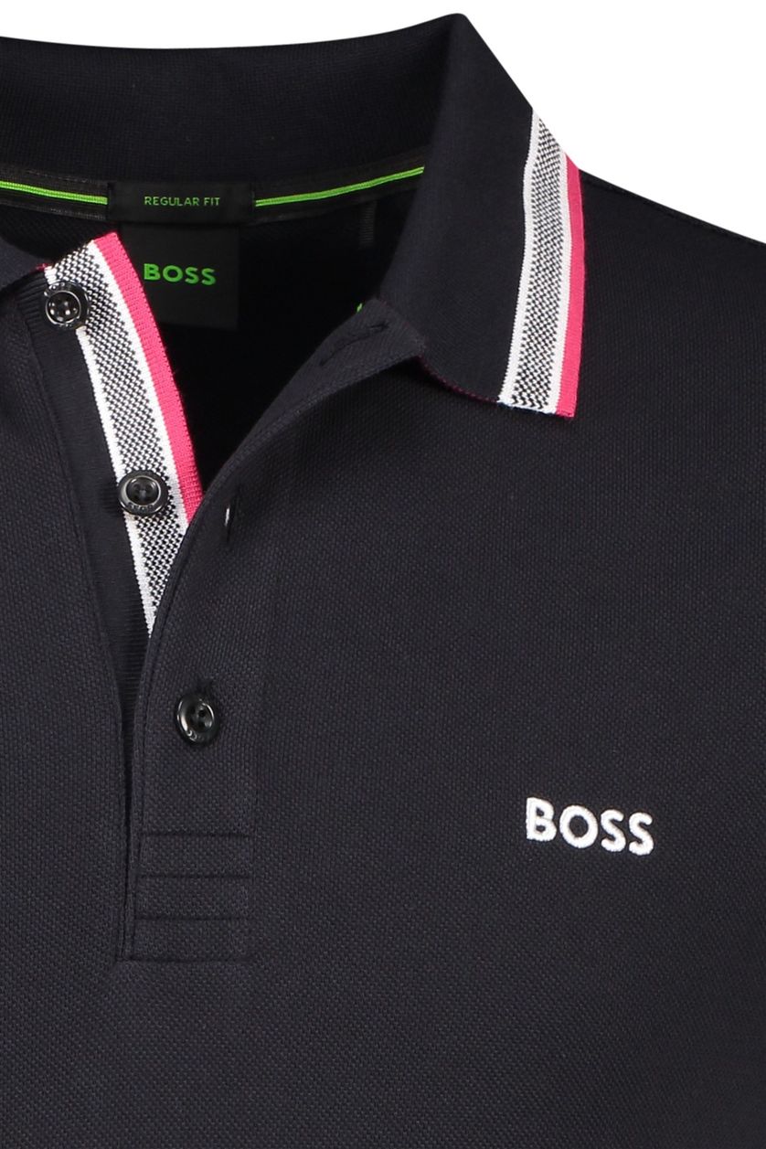 Boss Green zwarte polo normale fit