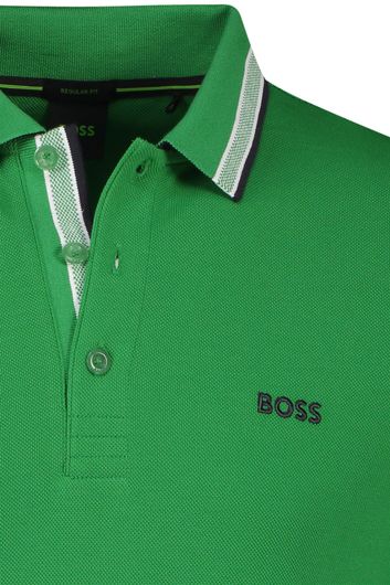 Boss Green Paddy polo effen groen katoen normale fit