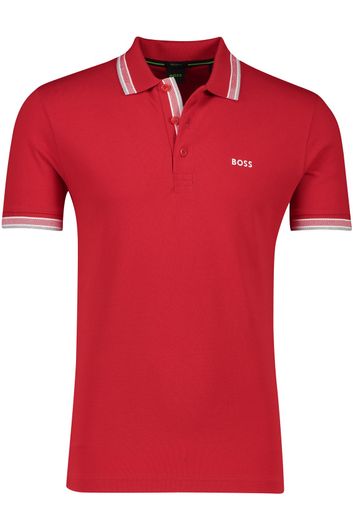 Boss Green Paddy polo rood katoen normale fit