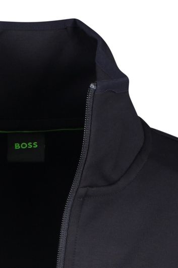 Boss green vest zwart rits effen