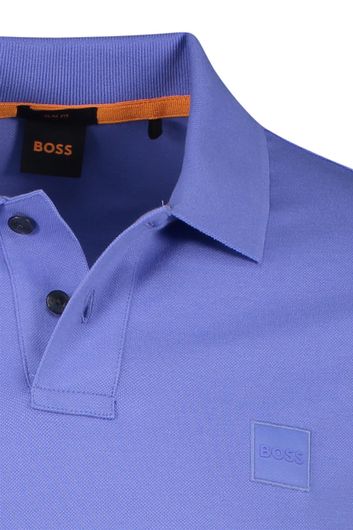 Hugo Boss polo katoenen slim fit blauw passenger korte mouw