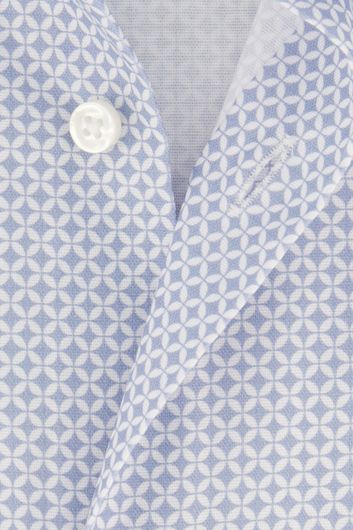 Hugo Boss business overhemd slim fit lichtblauw geprint