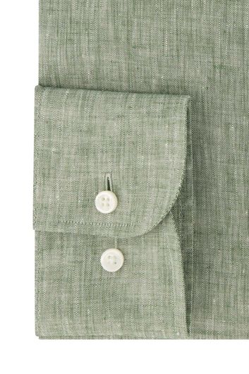 Hugo Boss overhemd mouwlengte 7 slim fit groen effen