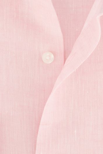 Hugo Boss business overhemd slim fit roze effen linnen