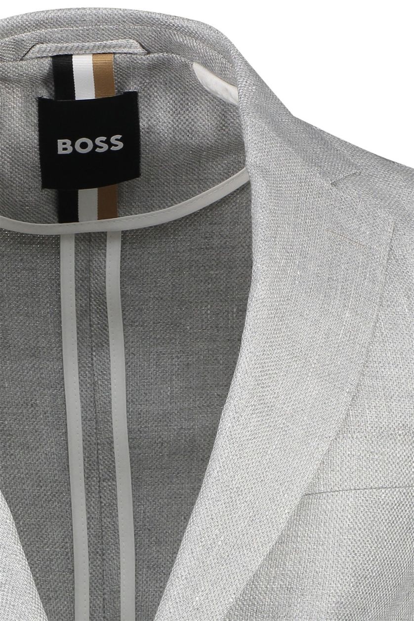 Boss black C-Hanry colbert linnen slim fit grijs 