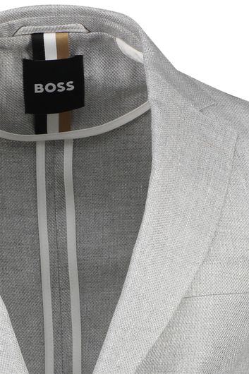 Hugo Boss colbert grijs effen linnen slim fit 