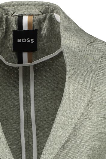 Hugo Boss colbert groen effen linnen slim fit 