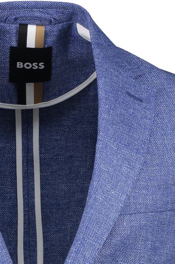 Hugo Boss colbert blauw gemêleerd linnen normale fit 