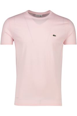 Lacoste Lacoste t-shirt effen roze katoen normale fit
