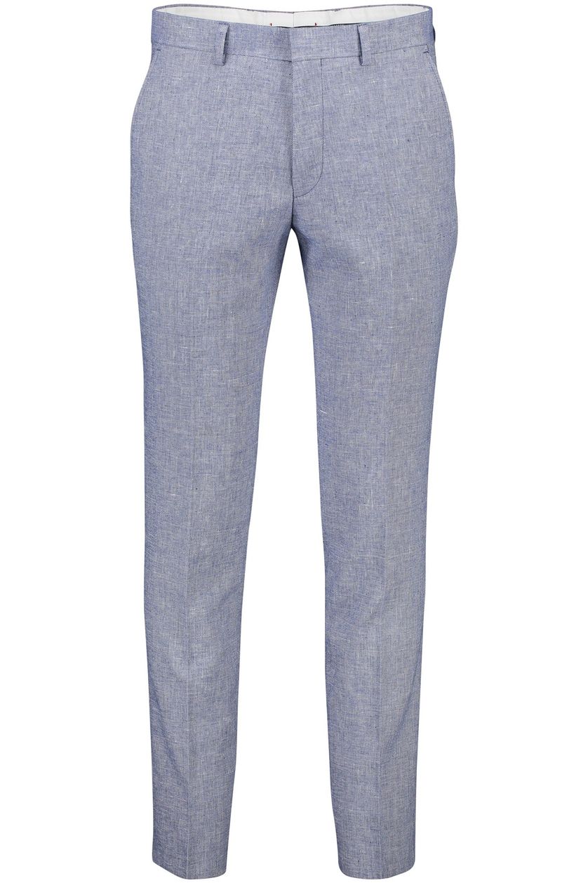 Roy Robson  slim fit pantalon mix en match blauw effen linnen