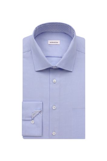 Seidensticker overhemd normale fit effen blauw katoen