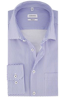 Seidensticker Seidensticker business overhemd Regular normale fit blauw geprint