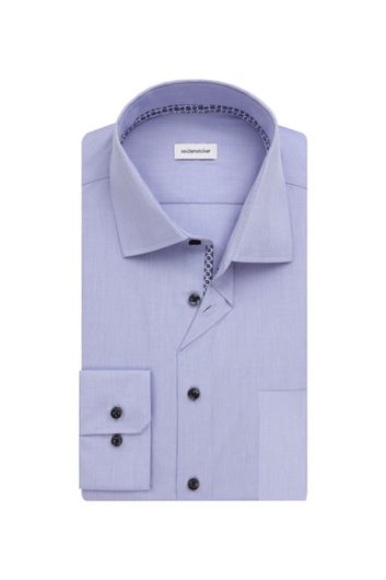Seidensticker business overhemd normale fit blauw effen katoen