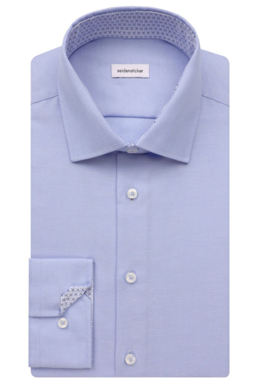 katoenen Seidensticker business overhemd normale fit effen lichtblauw