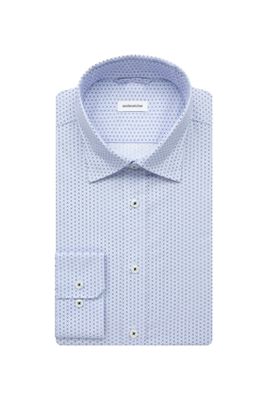 Seidensticker Seidensticker business overhemd slim fit lichtblauw geprint katoen