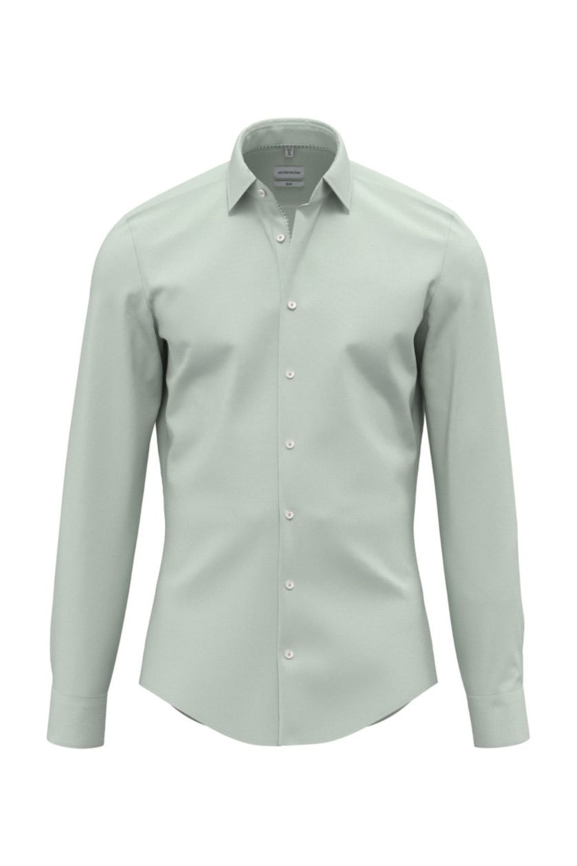 katoenen Seidensticker business overhemd normale fit groen
