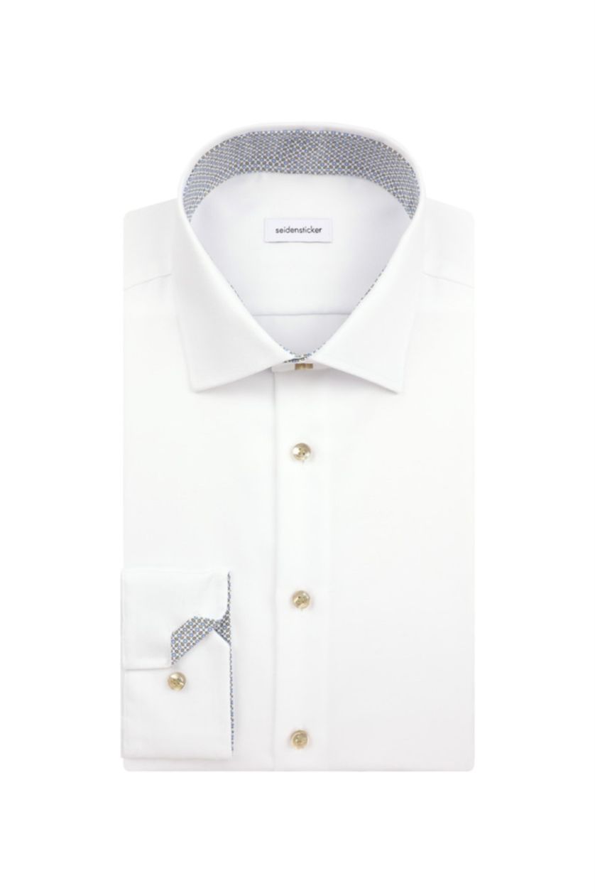 katoenen Seidensticker business overhemd effen wit katoen