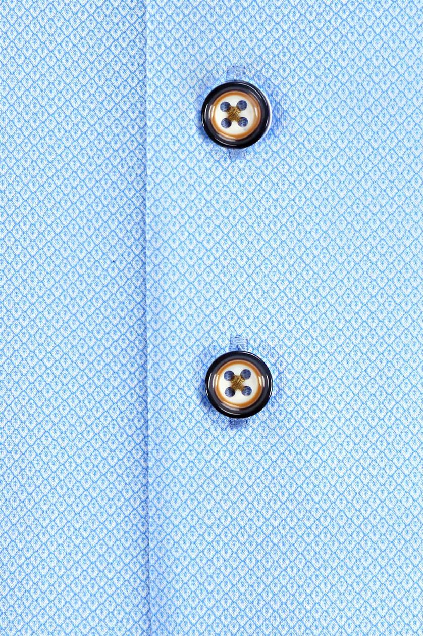 R2 modern fit knitted overhemd mouwlengte 7  lichtblauw