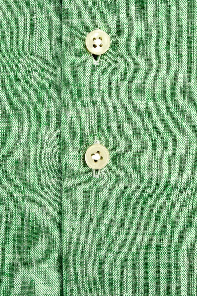 Overhemd R2 slim fit gemêleerd groen 