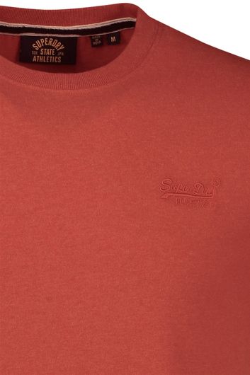 Superdry t-shirt effen oranje katoen