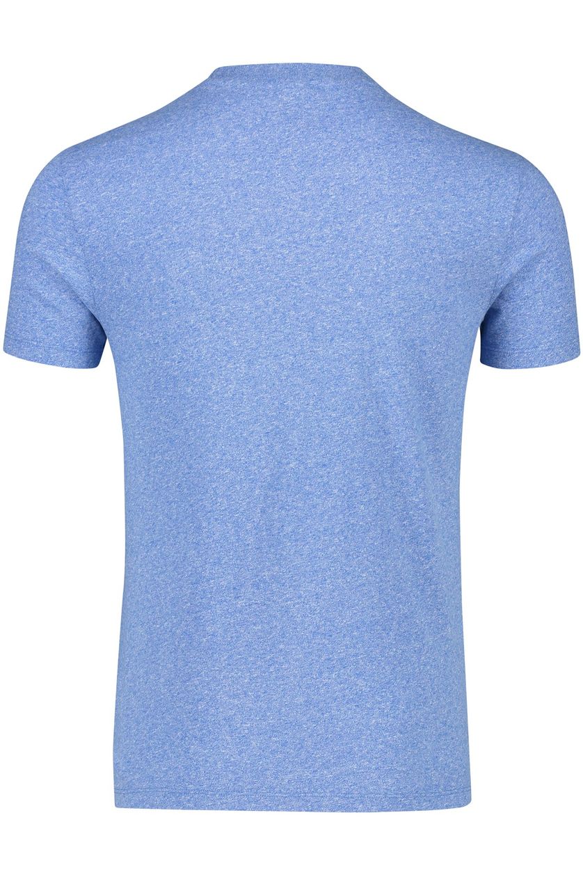 Superdry t-shirt effen blauw gemeleerd