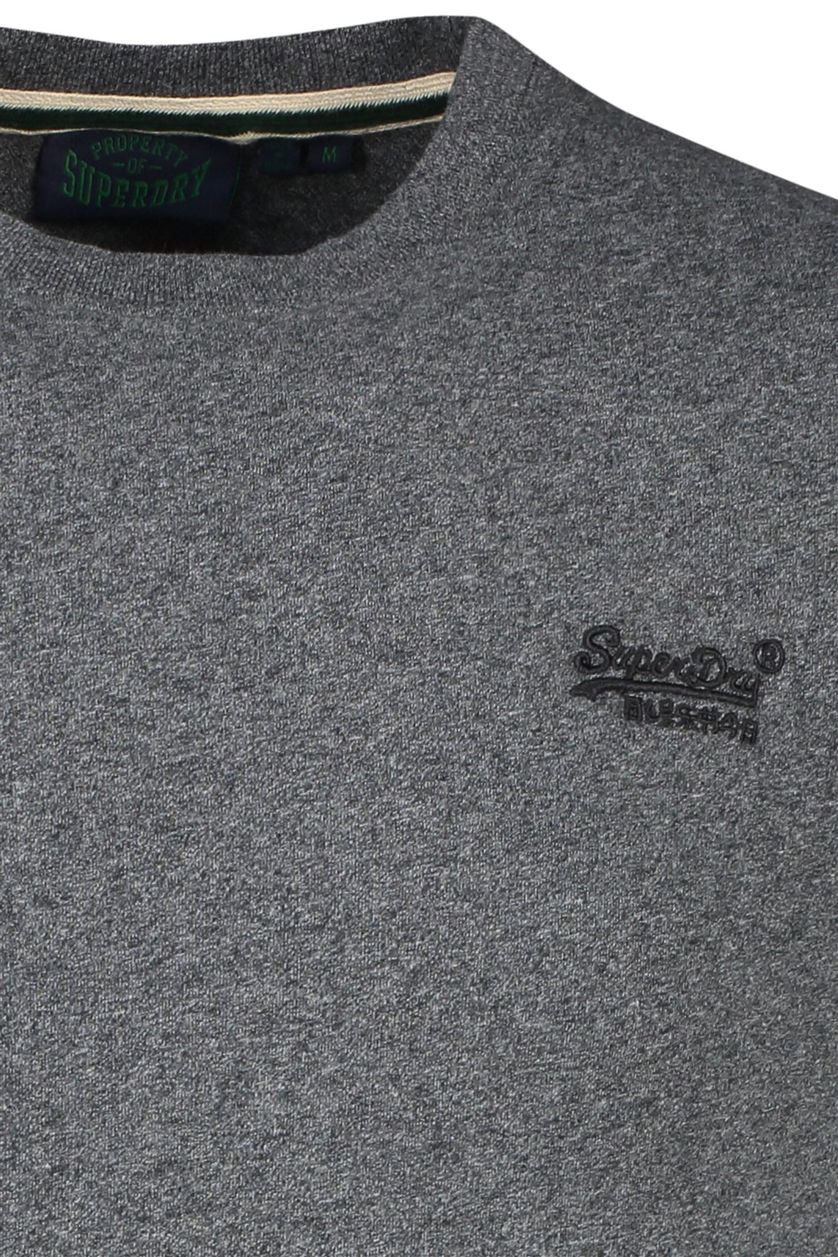 Katoenen Superdry t-shirt grijs gemeleerd