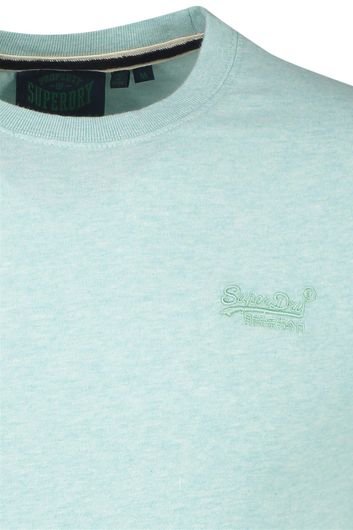 Superdry t-shirt ronde hals lichtblauw gemeleerd katoen