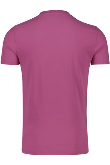 Donkerroze Superdry t-shirt ronde hals katoen opdruk