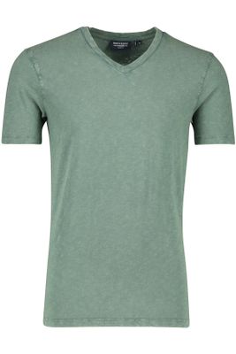 Superdry Katoenen Superdry t-shirt v-hals groen gemêleerd