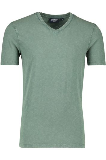 Superdry t-shirt groen gemêleerd v-hals katoen