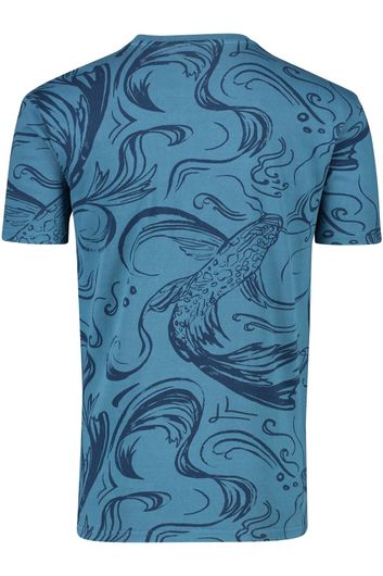 Superdry t-shirt blauw geprint
