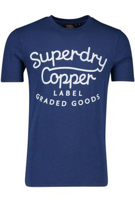 Superdry Katoenen t-shirt Superdry donkerblauw opdruk korte mouw