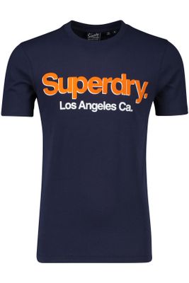 Superdry Superdry t-shirt navy opdruk katoen korte mouw