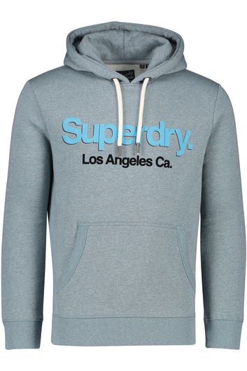 Superdry sweater hoodie grijs effen katoen
