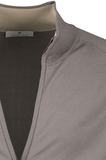 Thomas Maine vest bruin tailored fit ronde hals