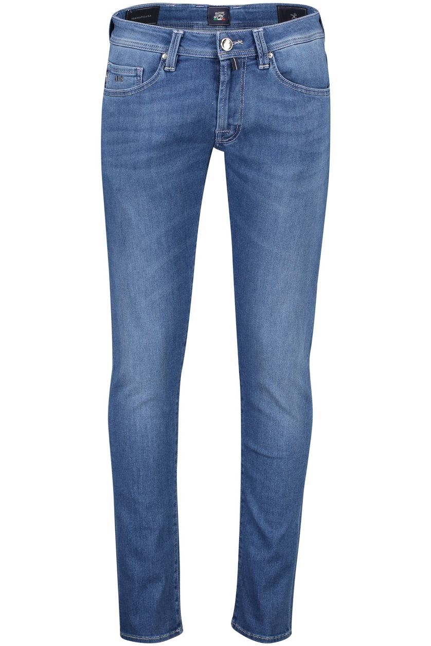Tramarossa jeans Leonardo blauw effen katoen-stretch