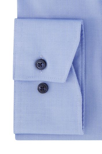 Katoenen Olymp overhemd Comfort Fit Luxor blauw strijkvrij