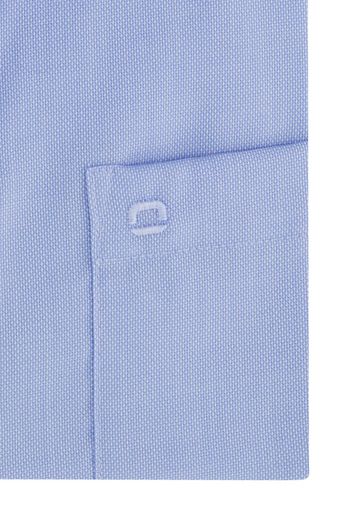 Katoenen Olymp overhemd Comfort Fit Luxor blauw strijkvrij