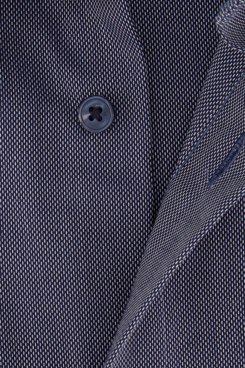 Olymp Luxor overhemd Comfort Fit katoen donkerblauw gemêleerd