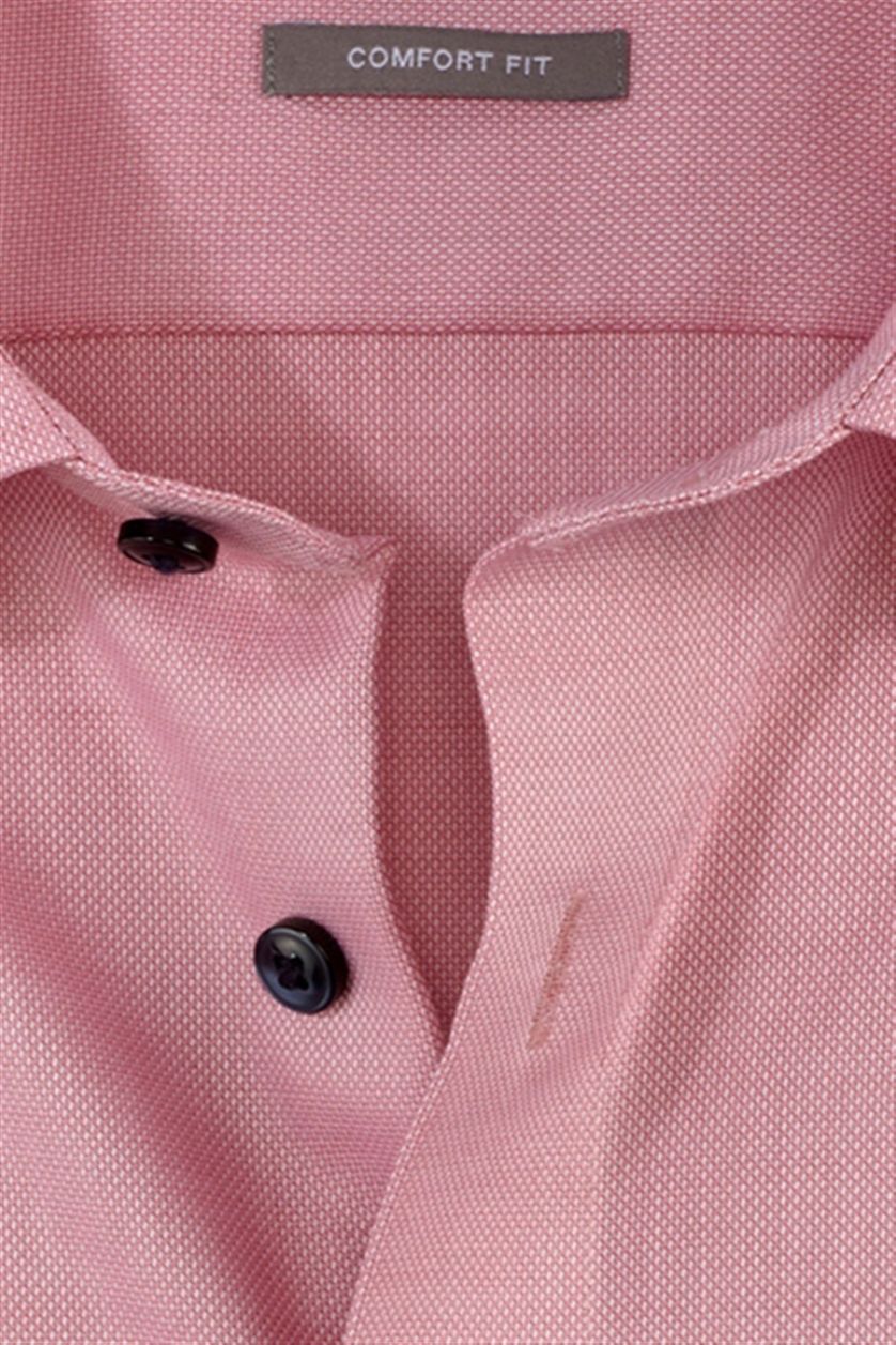 katoenen Olymp business overhemd wijde fit geprint roze 