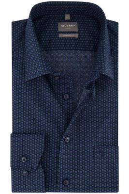 Olymp Olymp overhemd comfort fit donkerblauw geprint