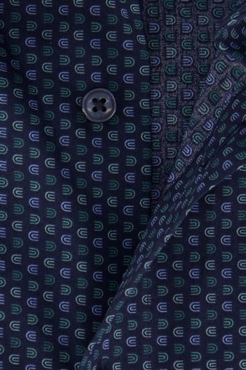 Olymp overhemd Comfort Fit Luxor katoen donkerblauw geprint