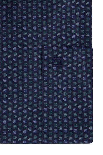 Olymp overhemd Comfort Fit Luxor katoen donkerblauw geprint